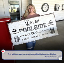 Load image into Gallery viewer, Personalized Poolside Bar And Grill Sign