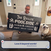 Load image into Gallery viewer, Personalized Poolside Bar And Grill Sign III