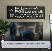 Load image into Gallery viewer, Personalized Poolside Bar And Grill Sign III