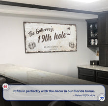 Load image into Gallery viewer, 19th Hole Golf Personalized Sign III