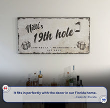 Load image into Gallery viewer, 19th Hole Golf Personalized Sign III