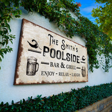 Load image into Gallery viewer, Personalized Poolside Bar And Grill Sign