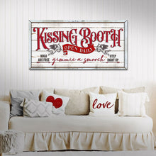 Load image into Gallery viewer, Vintage Rustic Kissing Booth Sign