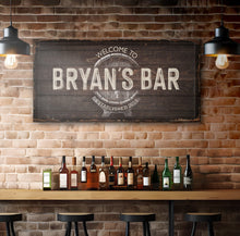 Load image into Gallery viewer, Beer Barrel Bar Sign: Custom Bar Signs for Home Bar – Ideal Man Cave Wall Decor &amp; Perfect Gift for Him