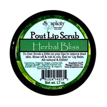 Load image into Gallery viewer, Herbal Bliss Pout Lip Scrub