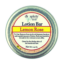 Load image into Gallery viewer, Lemon Rose Lotion Bar