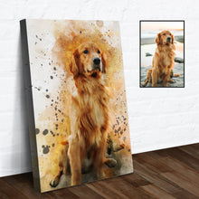 Load image into Gallery viewer, Pet Watercolor Portrait Custom Wall Art