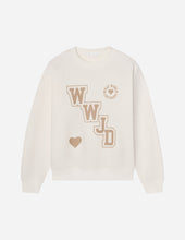 Load image into Gallery viewer, WWJD Varsity Unisex Crewneck