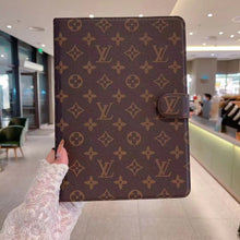 Load image into Gallery viewer, Luxury Canvas Monogram Leather Fresh Summer Theme Pattern Apple iPad case Black