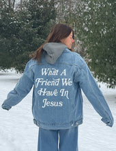 Load image into Gallery viewer, What a Friend In Jesus Denim Jacket