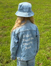 Load image into Gallery viewer, What a Friend in Jesus Kids Denim Jacket