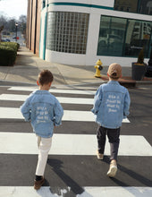 Load image into Gallery viewer, What a Friend in Jesus Kids Denim Jacket
