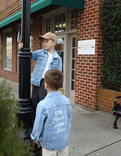 Load image into Gallery viewer, What a Friend in Jesus Kids Denim Jacket