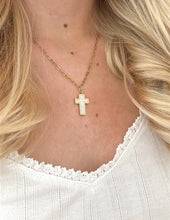 Load image into Gallery viewer, White Enamel Cross Necklace