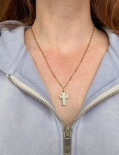 Load image into Gallery viewer, White Enamel Cross Necklace