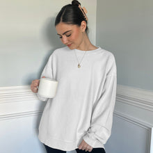 Load image into Gallery viewer, White Oversized Corded Crew