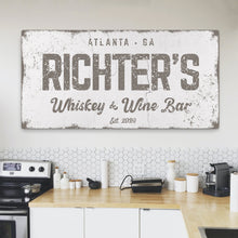 Load image into Gallery viewer, Personalized Whiskey and Wine Bar Sign: Custom Bar Signs for Home Bar – Perfect Man Cave Wall Decor &amp; Ideal Gift for Wine Lovers