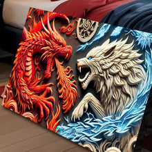 Load image into Gallery viewer, 3D Dragon and Wolf Wall Art V