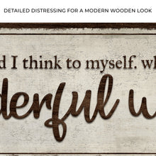 Load image into Gallery viewer, What A Wonderful World Sign III