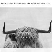 Load image into Gallery viewer, Grayscale Highland Cow Portrait Canvas Wall Art