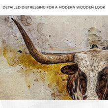 Load image into Gallery viewer, Texas Longhorn Watercolor Like Canvas Wall Art