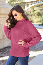 Load image into Gallery viewer, Basic Bae Full Size Ribbed Exposed Seam Mock Neck Knit Top