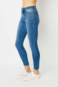 Judy Blue Full Size Cuffed Hem Low Waist Skinny Jeans