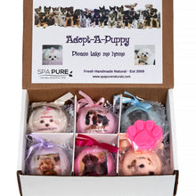 Load image into Gallery viewer, Adorable Kids Bath Bomb Gift Set, 6 Bath Bombs with (ADOPT-A-PUPPY) toys inside