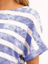 Load image into Gallery viewer, Striped Round Neck Top and Shorts Set