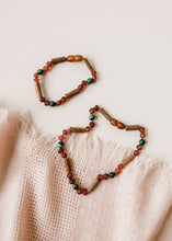 Load image into Gallery viewer, Hazelwood || Raw Cognac Baltic Amber + Malachite || Anklet or Bracelet