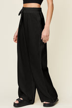 Load image into Gallery viewer, Double Take Full Size Texture Drawstring Wide Leg Pants