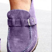 Load image into Gallery viewer, Round Toe Low Heel Buckle Loafers