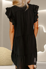 Load image into Gallery viewer, Embroidered Ruffled Cap Sleeve Mini Dress