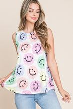 Load image into Gallery viewer, BOMBOM Smiley Face Round Neck Tank