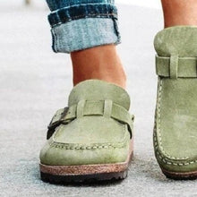 Load image into Gallery viewer, Round Toe Low Heel Buckle Loafers