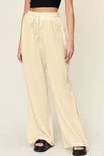 Load image into Gallery viewer, Double Take Full Size Texture Drawstring Wide Leg Pants