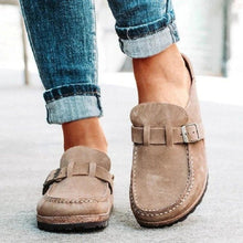 Load image into Gallery viewer, Round Toe Low Heel Buckle Loafers