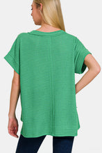 Load image into Gallery viewer, Zenana Waffle Exposed-Seam Short Sleeve T-Shirt