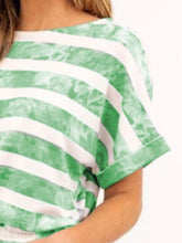 Load image into Gallery viewer, Striped Round Neck Top and Shorts Set