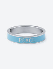 Load image into Gallery viewer, Blue Enamel Peace Ring