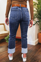 Load image into Gallery viewer, Jacy Cuffs Distressed Straight High Waist Jeans