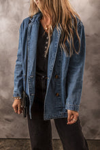 Load image into Gallery viewer, Pocketed Long Sleeve Denim Jacket