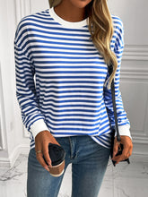 Load image into Gallery viewer, Ivy Lane Striped Round Neck Long Sleeve Sweatshirt