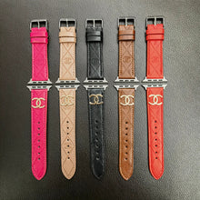 Load image into Gallery viewer, Luxury Gold Monogram 3D Embossed Leather Apple Watch Strap