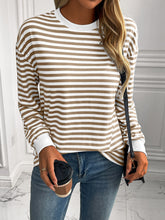 Load image into Gallery viewer, Ivy Lane Striped Round Neck Long Sleeve Sweatshirt