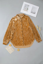 Load image into Gallery viewer, Button Down Loose Fit Velvet Shirt