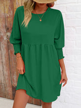 Load image into Gallery viewer, Round Neck Lantern Sleeve Mini Dress