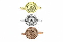 Load image into Gallery viewer, Sterling Silver College Graduation Rings: Elegant Tiny Logo Jewelry for Proud Alumni