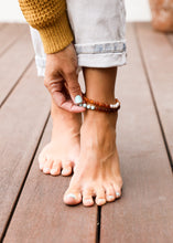 Load image into Gallery viewer, Raw Cognac Baltic Amber + Amazonite || Anklet or Bracelet