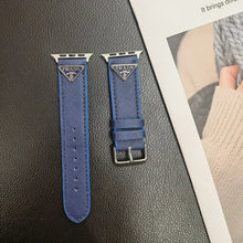 Load image into Gallery viewer, Double Triangle Monogram Label Leather Apple Watch Band